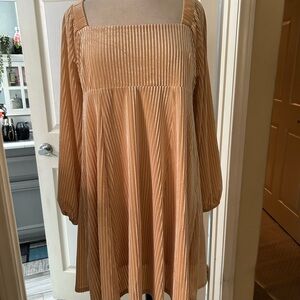 Elegant Tan stretch velour Dress
